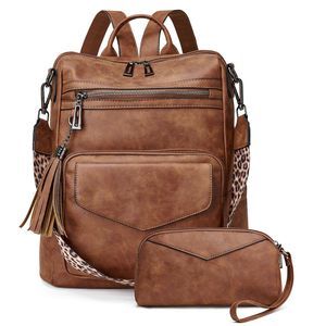 Backpack Purse for Women Leather Anti-theft Fashion Designer Travel Backpack🕸